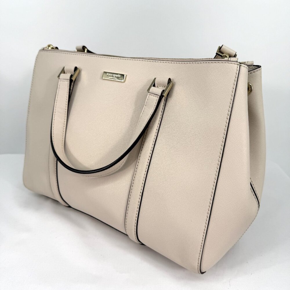 Kate Spade Newbury Lane Medium Satchel Saffiano Leather Cream - Picture 16 of 16